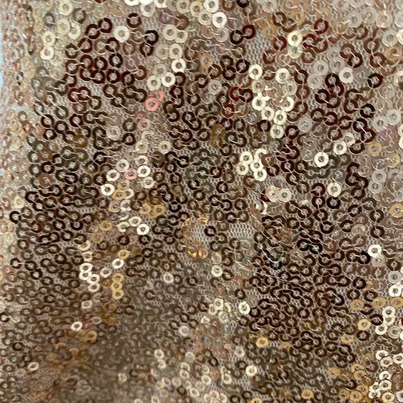 LULU’s Sequined Mini Dress SIZE MEDIUM Peach Short Sleeve V-Neck Cocktail Dress - Picture 6 of 8